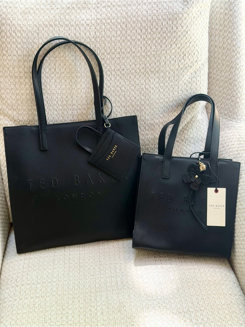 Ted Baker London Icon Tote Bag Set Black Soocon Large Seacon Small NWT NWOT 2pc